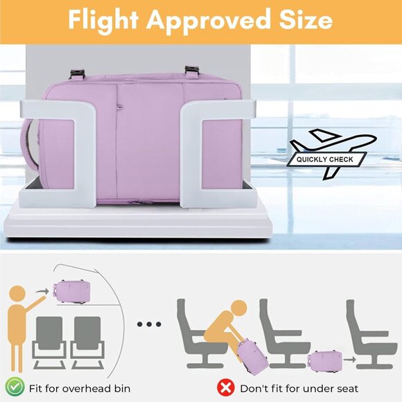 Taygeer Women's Orchid Purple Travel Backpack Carry On 15.6inch Laptop Backpack - Picture 4 of 9